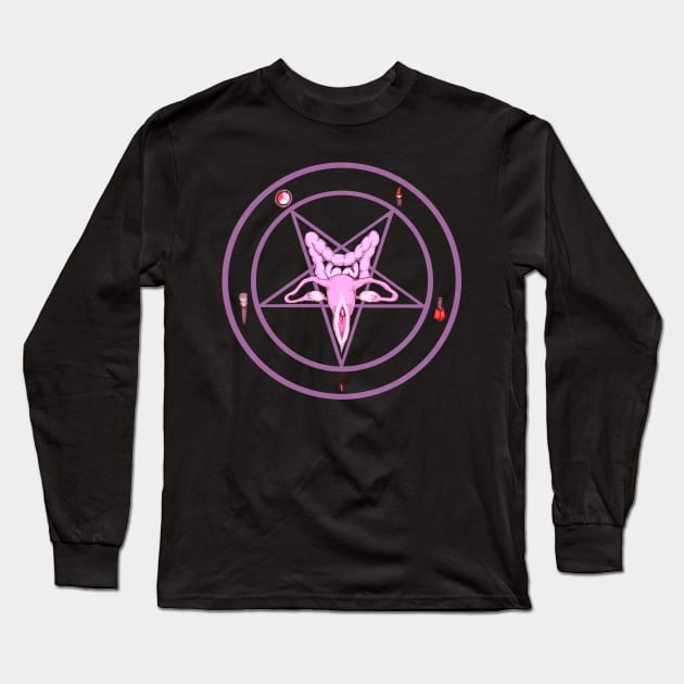 Woman Pentagram Long Sleeve T-Shirt by LVBart